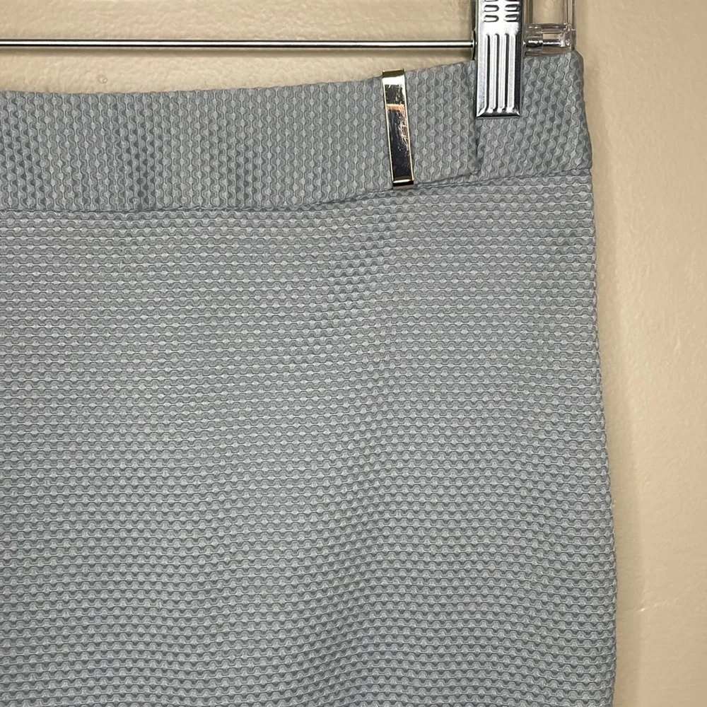 THE LIMITED Pencil Skirt Blue Swiss Dot Silver Metal Detail Corporate Career 4